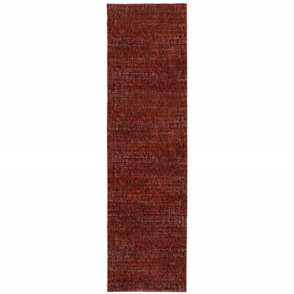 8' Red And Rust Distressed Runner Rug