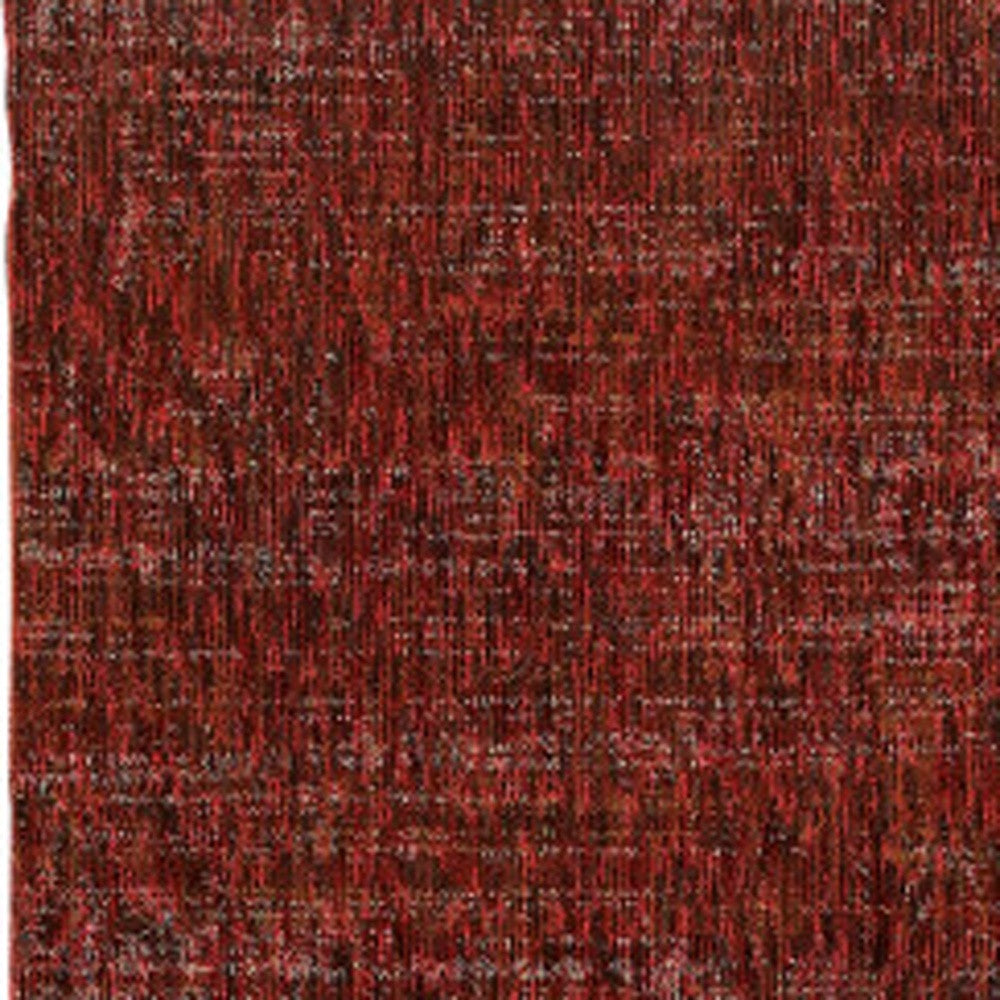 12' Runner Red Grey Deep and Charcoal Power Loom Runner Rug