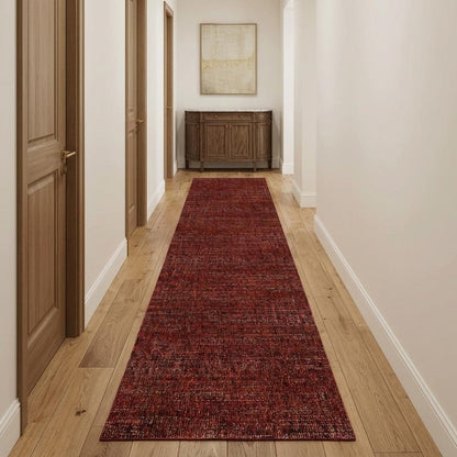 12' Red Gray And Charcoal Runner Rug