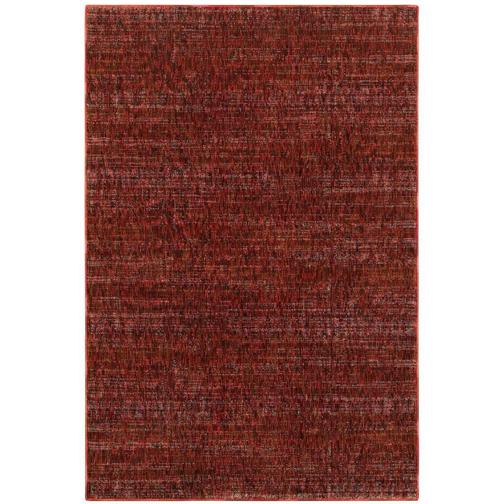 3' X 5' Red and Gray Power Loom Area Rug