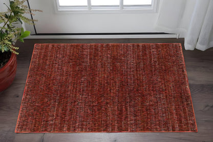 3' X 5' Red and Gray Power Loom Area Rug
