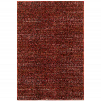 7' X 10' Red and Gray Power Loom Area Rug