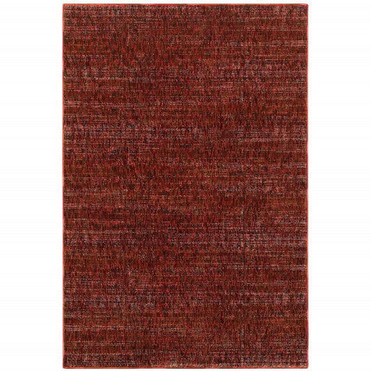 8' X 11' Red and Gray Power Loom Area Rug