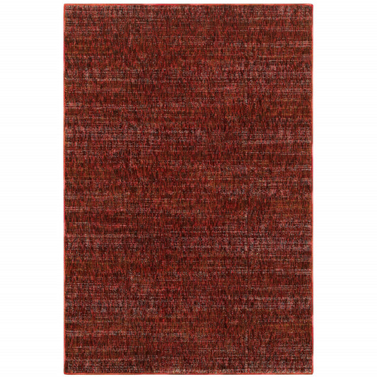 9' X 12' Red Grey Deep And Charcoal Power Loom Stain Resistant Area Rug