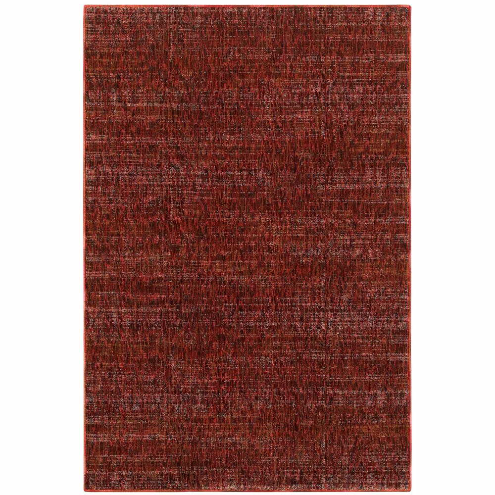 9' X 12' Red and Gray Power Loom Area Rug
