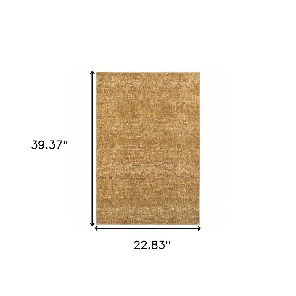 2' X 3' Brown Power Loom Area Rug