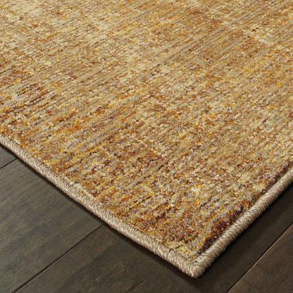 8' X 11' Gold And Yellow Distressed Area Rug