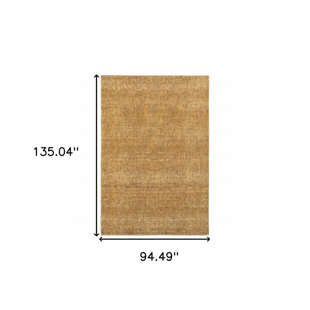 8' X 11' Gold And Yellow Distressed Area Rug