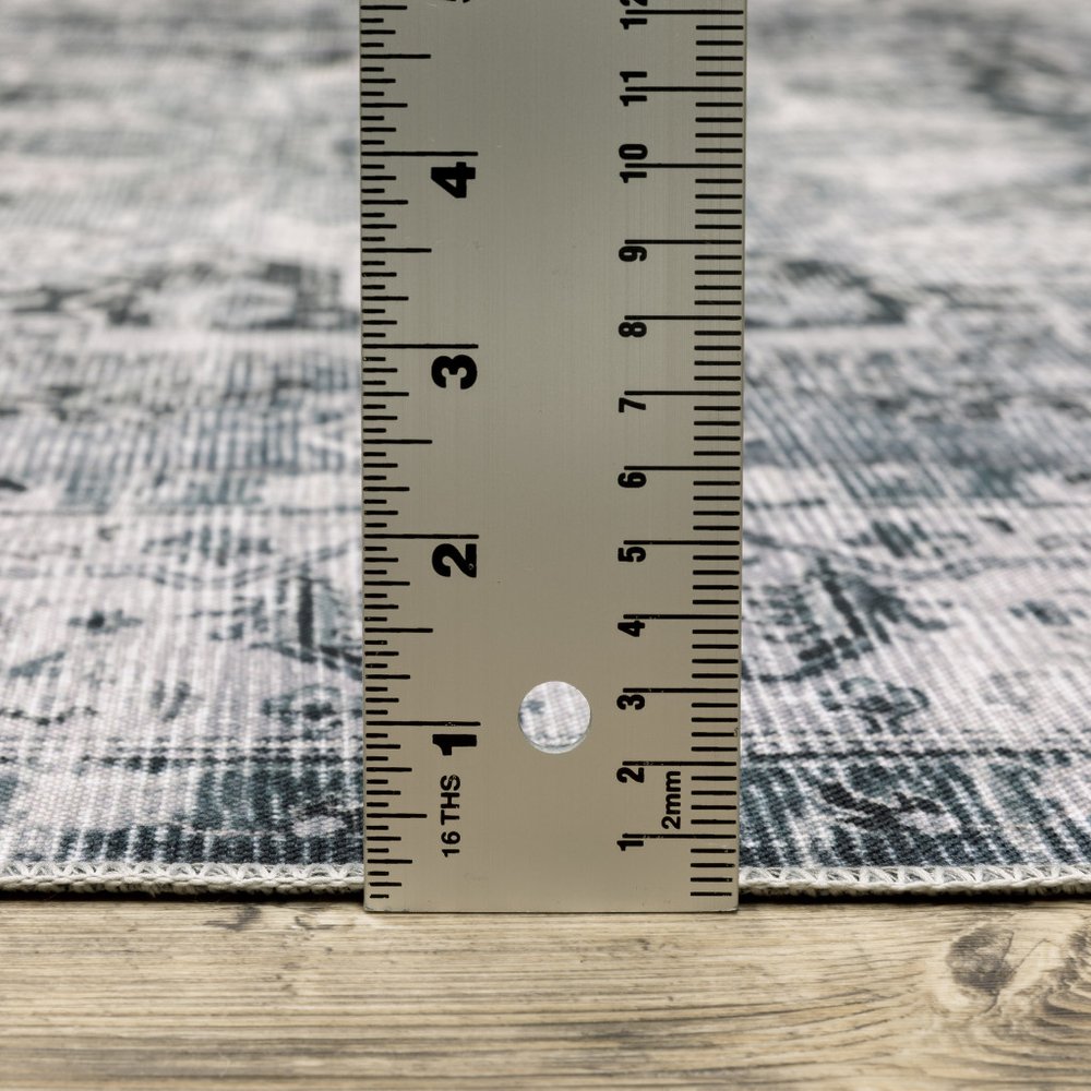 7' X 10' Gray and Ivory Oriental Non Skid Area Rug