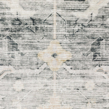 7' X 10' Gray and Ivory Oriental Non Skid Area Rug