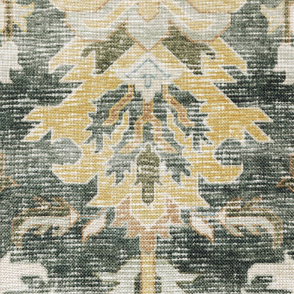 7' X 10' Gray and Ivory Oriental Non Skid Area Rug