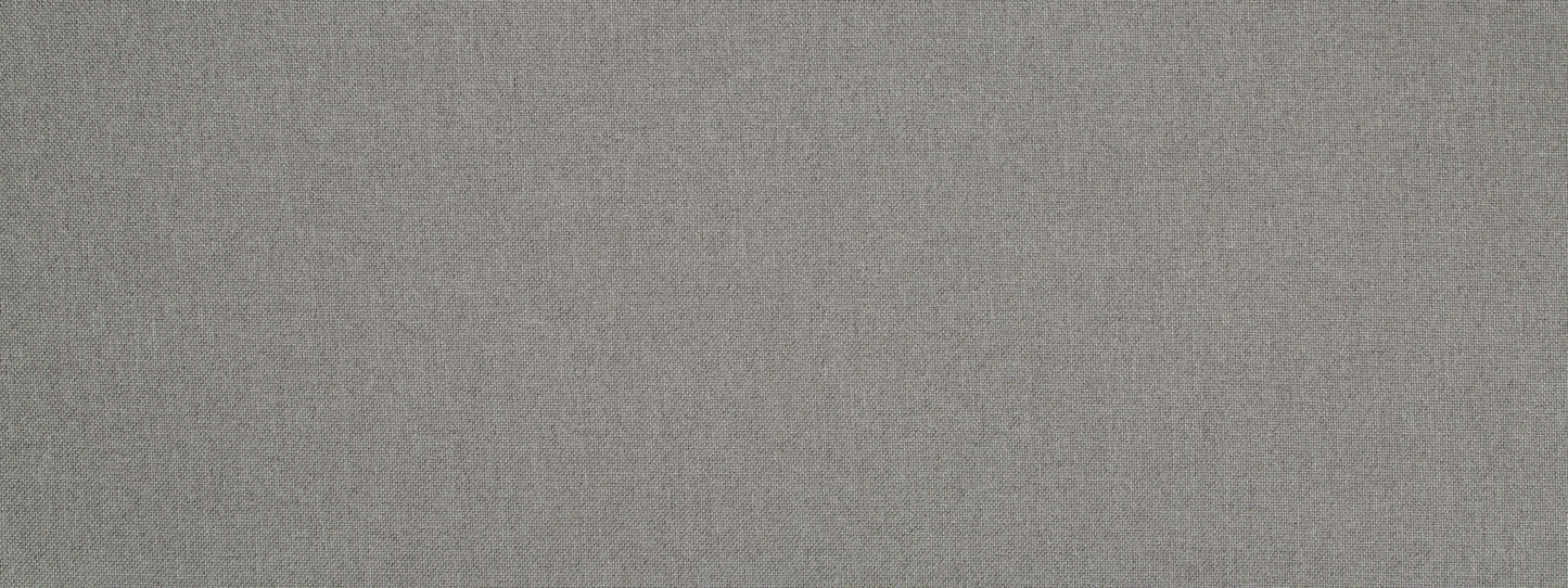 Close-up of light gray textured woven fabric, suitable for upholstery or apparel.