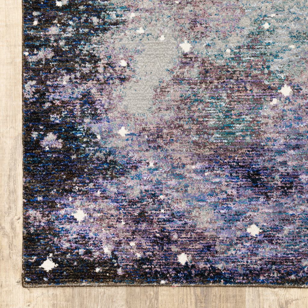 2' X 3' Purple and Ivory Abstract Power Loom Area Rug