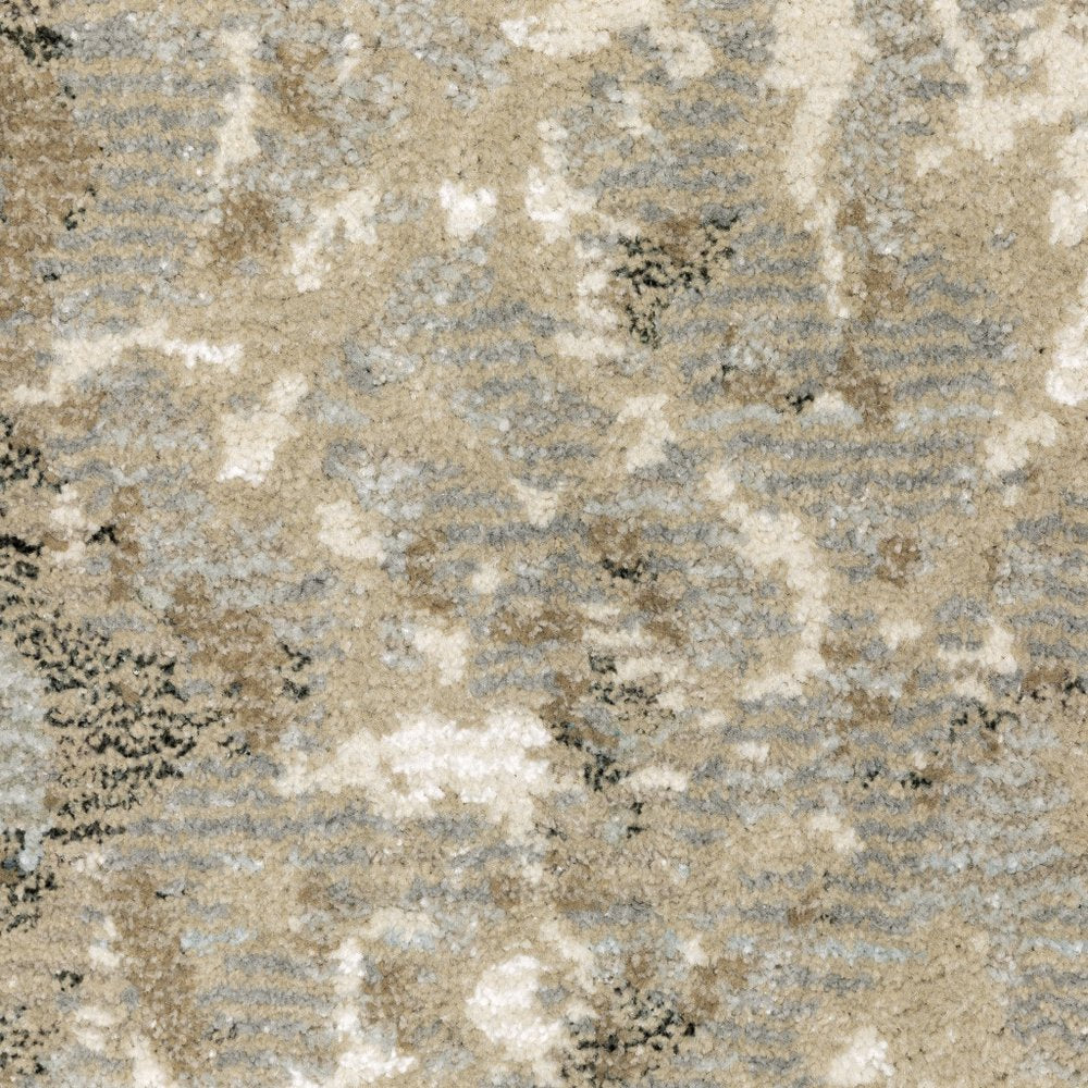 7' X 10' Gray and Ivory Abstract Power Loom Area Rug