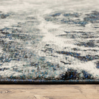 2' X 3' Gray Abstract Power Loom Area Rug