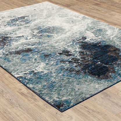 2' X 3' Gray Abstract Power Loom Area Rug