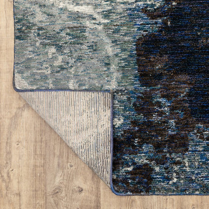 8' Gray Abstract Runner Rug