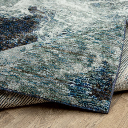 7' X 10' Gray Abstract Power Loom Area Rug