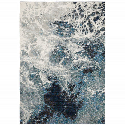 8' X 11' Gray Abstract Power Loom Area Rug