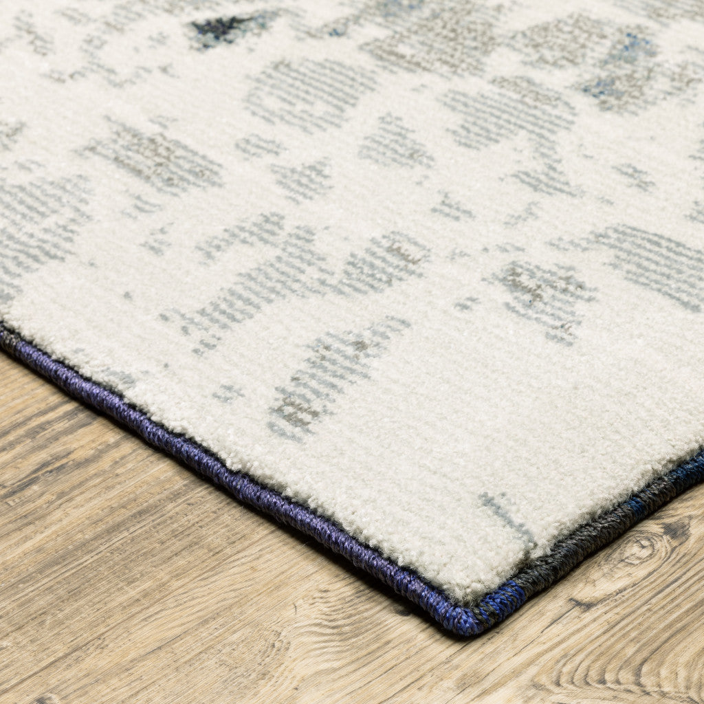 9' X 12' Gray Abstract Power Loom Area Rug