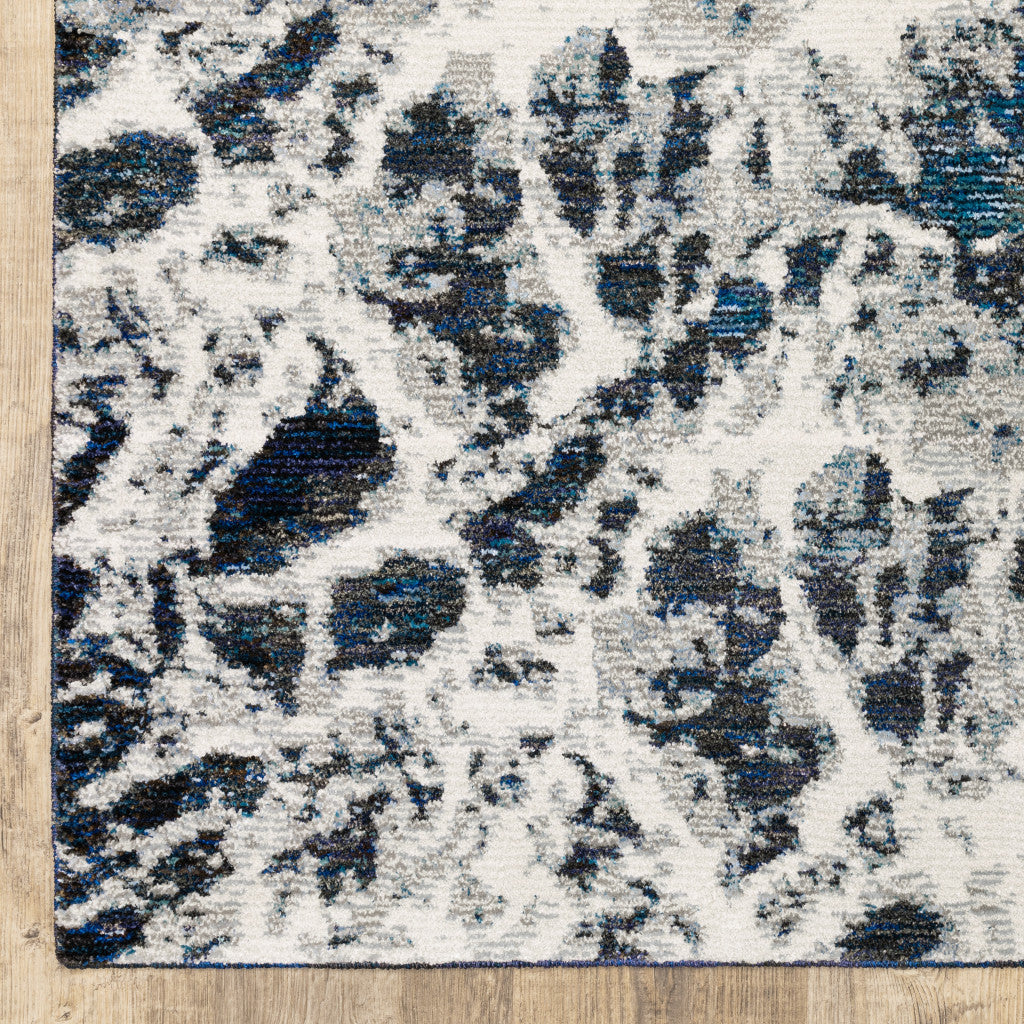 9' X 12' Gray Abstract Power Loom Area Rug