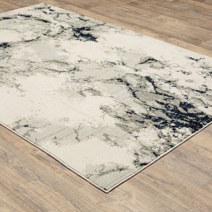5' X 7' Gray and Black Abstract Power Loom Area Rug