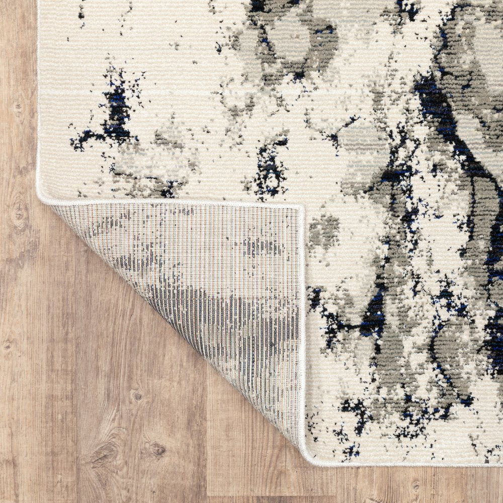 7' X 10' Gray and Black Abstract Power Loom Area Rug