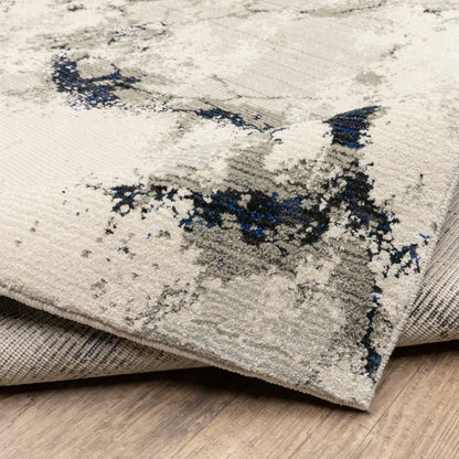7' X 10' Gray and Black Abstract Power Loom Area Rug