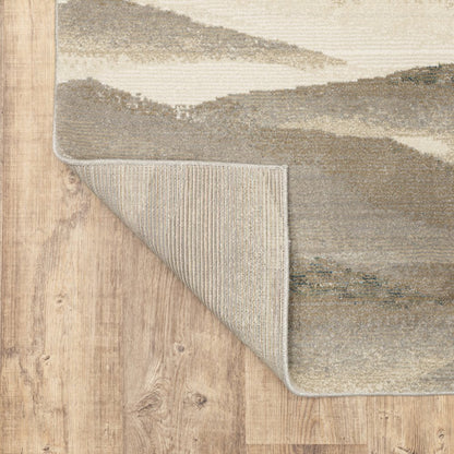 8' Blue And Gray Abstract Runner Rug