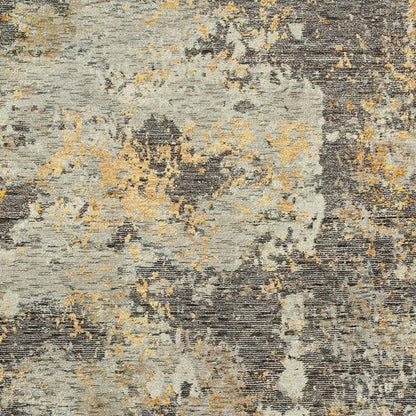 2' X 3' Gray and Ivory Abstract Power Loom Area Rug