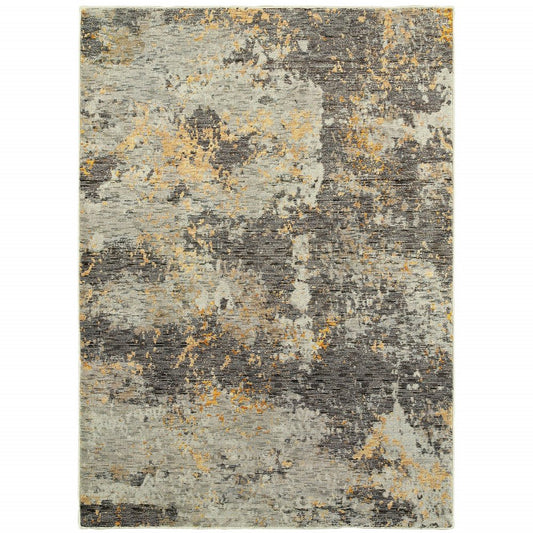 3' X 5' Gray and Ivory Abstract Power Loom Area Rug