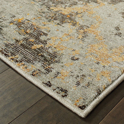 8' X 11' Gray and Ivory Abstract Power Loom Area Rug