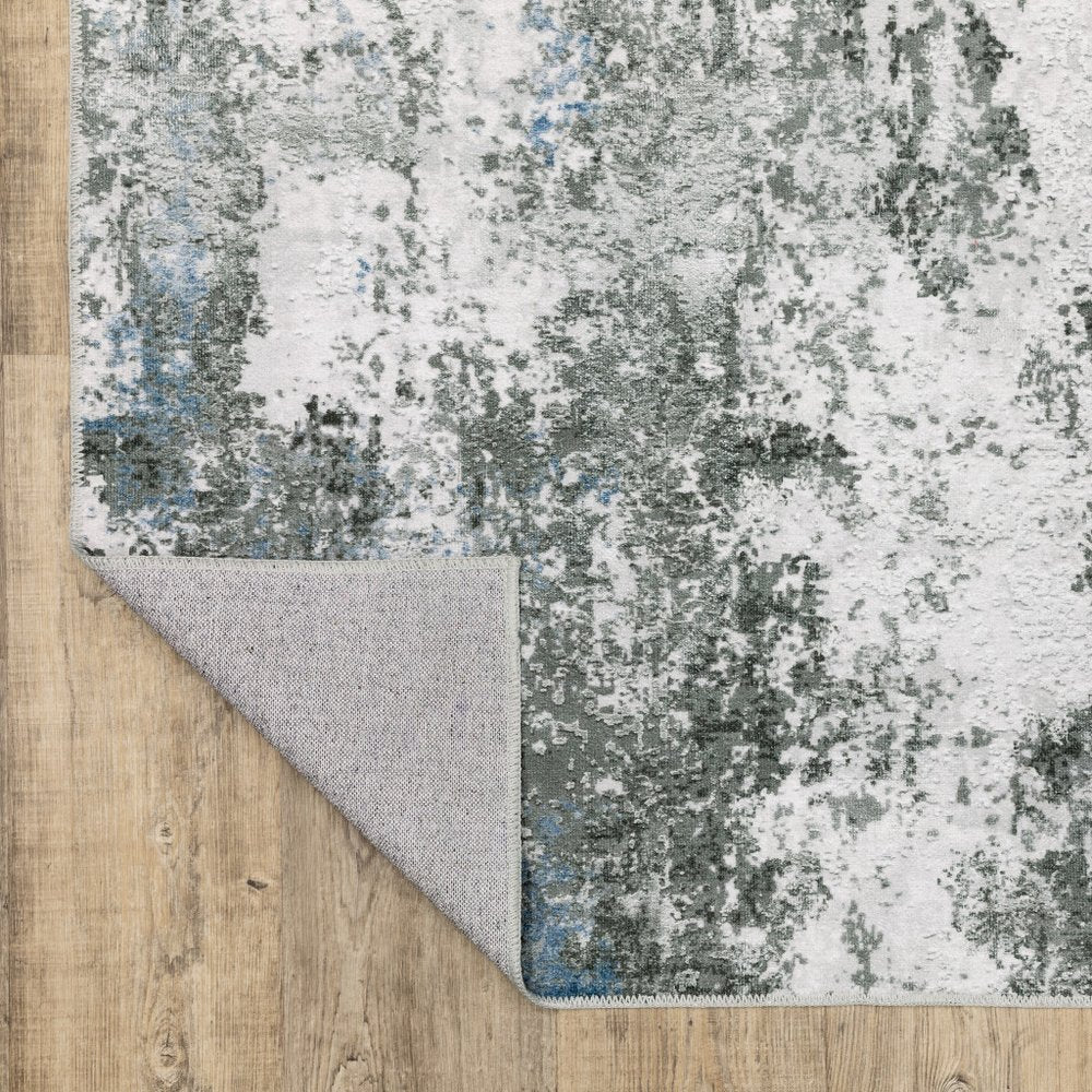 4' X 6' Silver and Gray Abstract Non Skid Area Rug