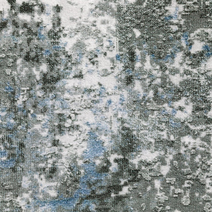 4' X 6' Silver and Gray Abstract Non Skid Area Rug