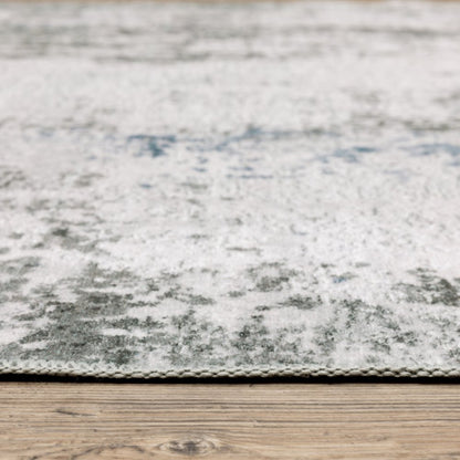 8' X 10' Silver and Gray Abstract Non Skid Area Rug