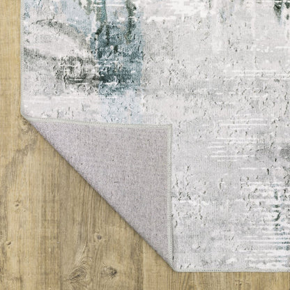 8' X 10' Silver and Gray Abstract Non Skid Area Rug