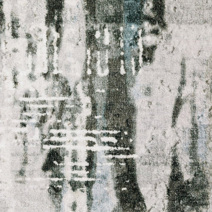 8' X 10' Silver and Gray Abstract Non Skid Area Rug