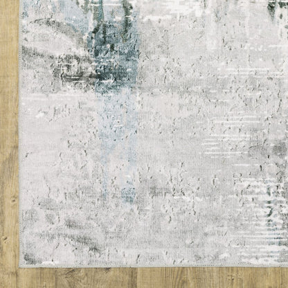 8' X 10' Silver and Gray Abstract Non Skid Area Rug
