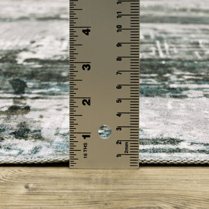 8' X 10' Silver and Gray Abstract Non Skid Area Rug