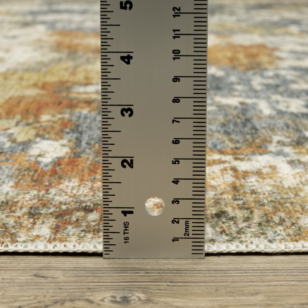 4' X 6' Teal Blue Abstract Non Skid Area Rug