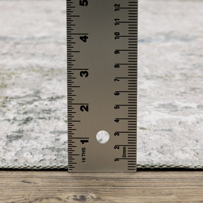 8' X 10' Ivory and Blue Abstract Non Skid Area Rug