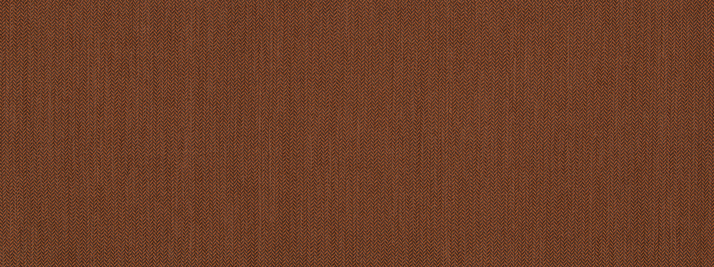 Close-up of rust-colored upholstery fabric with a grooved texture and matte finish.
