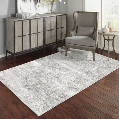4' X 6' Sage Green Oriental Non Skid Area Rug