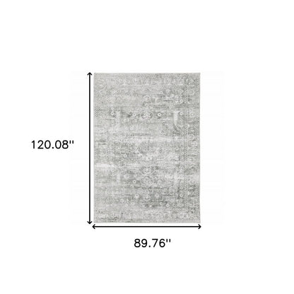 8' X 10' Sage Green Oriental Non Skid Area Rug