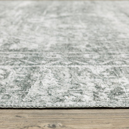 8' X 10' Sage Green Oriental Non Skid Area Rug