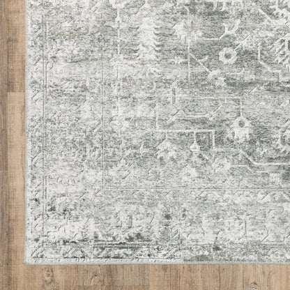 8' X 10' Sage Green Oriental Non Skid Area Rug