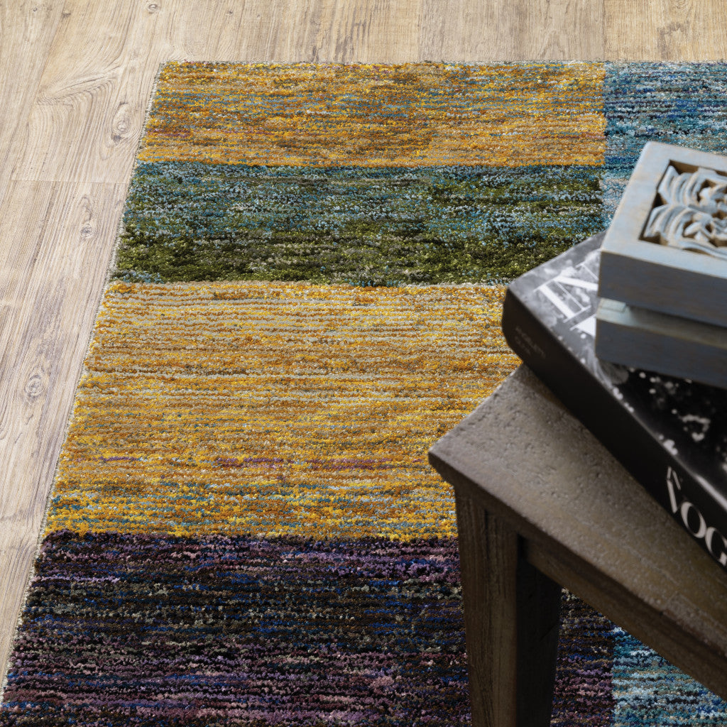 3' X 5' Purple and Red Geometric Power Loom Area Rug