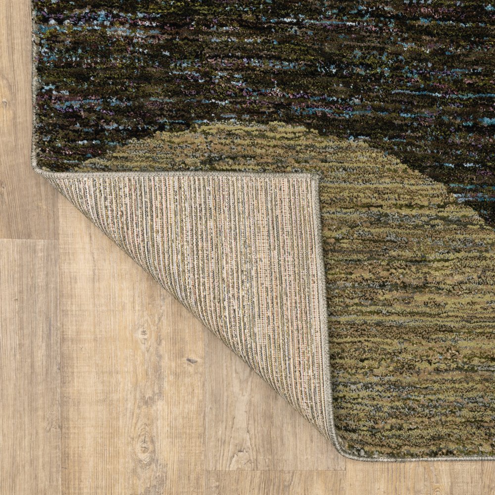8' Blue And Beige Geometric Runner Rug