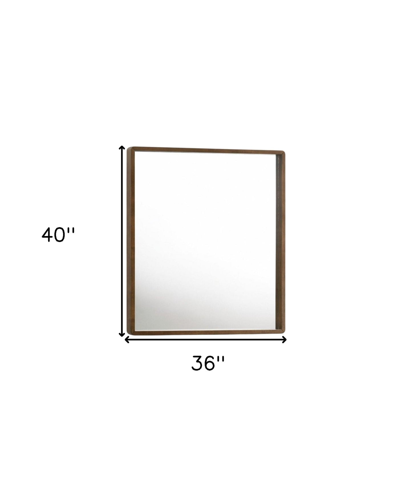 40" Brown Wood Framed Accent Mirror