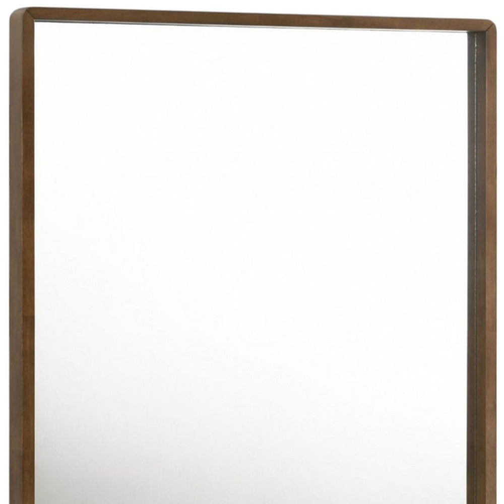 40" Brown Wood Framed Accent Mirror